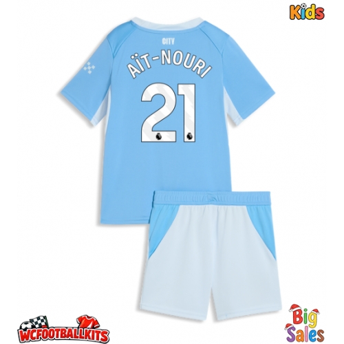 Manchester City Rayan Ait-Nouri #21 Replica Home Stadium Kit for Kids 2026-27 Short Sleeve (+ pants)